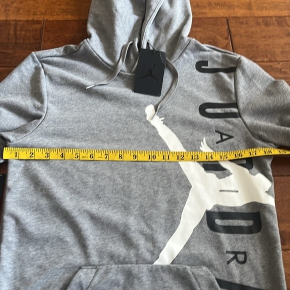 NWT Jordan Air Men's Gray Big Logo Long Sleeve Fleece Hoodies Size XS - Picture 6 of 10